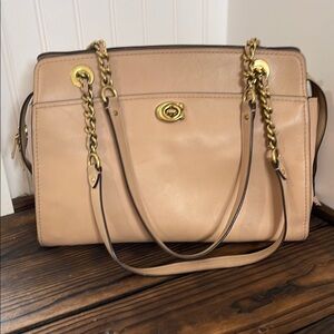 Coach Parker Carryall Medium Tan Leather Handbag